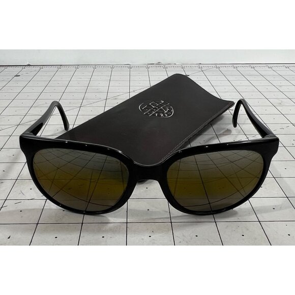 Vuarnet Pouilloux Cat Eye Sunglasses Black Frame Brown Lenses With Case - Picture 1 of 11